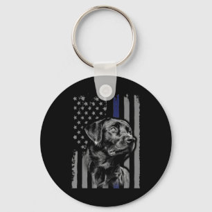 Hund älskare Black Labrador American Flagga Thin Nyckelring