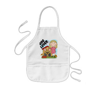 Hund älskare Blond Girl T-shirts and Gifts Barnförkläde