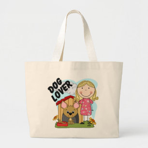 Hund älskare Blond Girl T-shirts and Gifts Jumbo Tygkasse