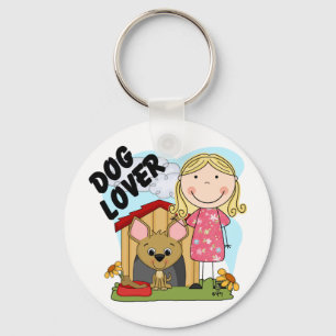 Hund älskare Blond Girl T-shirts and Gifts Nyckelring