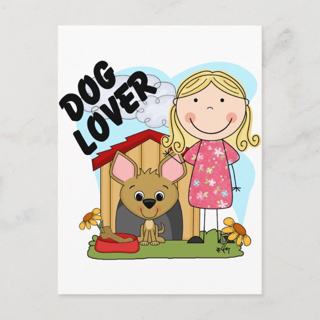 Hund älskare Blond Girl T-shirts and Gifts Vykort (Framsida)