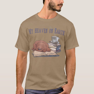 Hund älskare, bok, himlen och kaffet älskare lusti t shirt