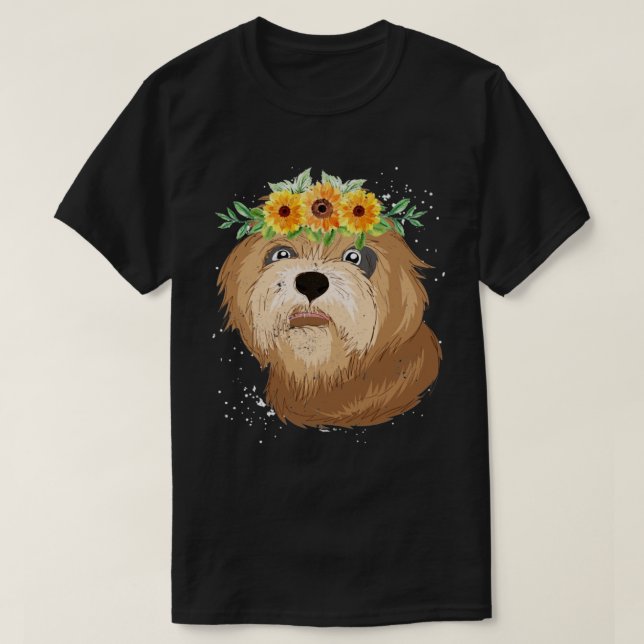 Hund älskare Botany Flower Krona Hund aveln Cavapo T Shirt (Design framsida)