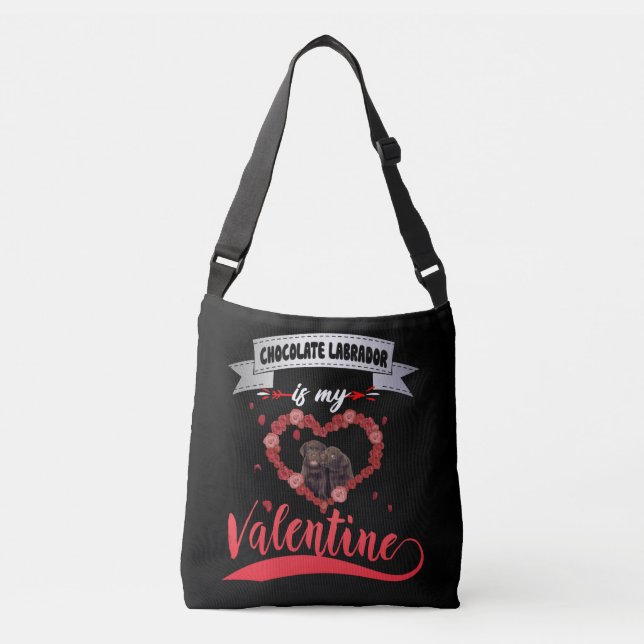 Hund älskare | Chocolate Labrador är min Valentine Axelväska (Framsida)