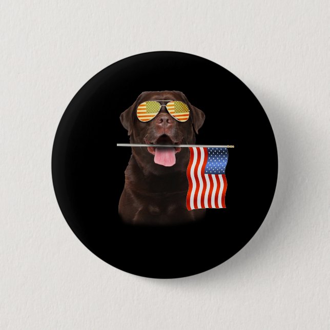 Hund älskare | Chocolate Labrador Förenta staterna Knapp (Framsida)