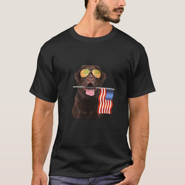 Hund älskare| Chocolate Labrador Förenta staterna  T Shirt (Framsida)
