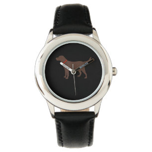 Hund älskare   Chocolate Labrador Hund Silhouette Armbandsur