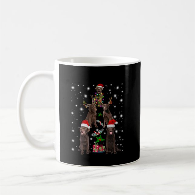 Hund älskare | Chocolate Labrador Julgran Kaffemugg (Vänster)