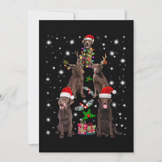 Hund älskare | Chocolate Labrador Julgran Kort (Framsida)