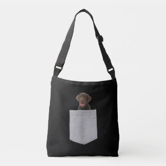 Hund älskare | Chocolate Labrador Puppy in Pocket Axelväska
