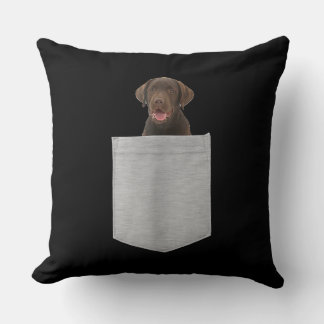 Hund älskare | Chocolate Labrador Puppy in Pocket Kudde