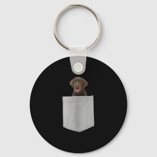 Hund älskare | Chocolate Labrador Puppy in Pocket Nyckelring