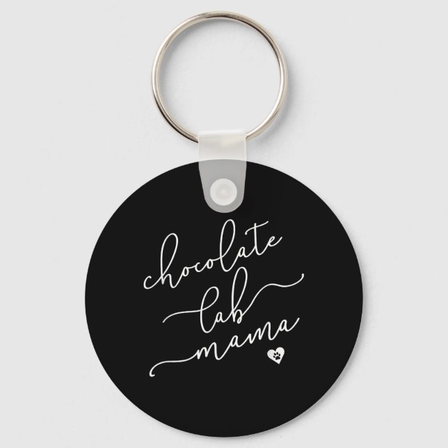 Hund älskare | Choklad Lab-Mamma Nyckelring (Framsida)