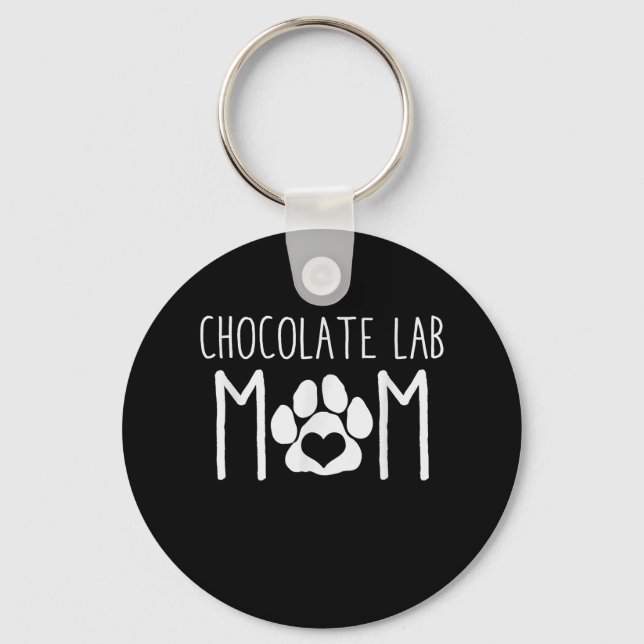 Hund älskare | Choklad Lab Mamma | Nyckelring (Framsida)