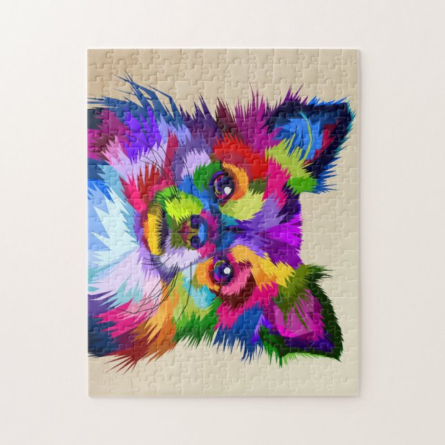 Hund älskare Colorful Chihuahua Hund Pussel (Vertikal)