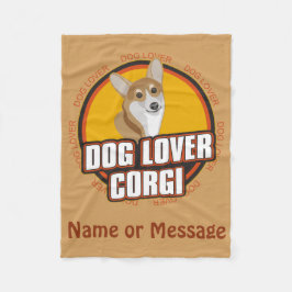 Hund älskare Corgi Blanket Customize Namn / Messag Fleecefilt
