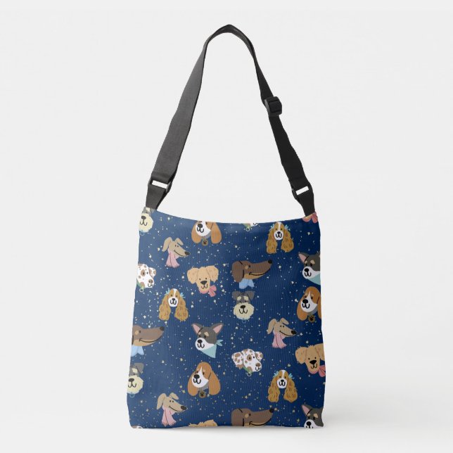 HUND ÄLSKARE CROSSBODY(BLUE) BAG AXELVÄSKA (Framsida)