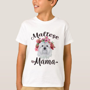 Hund älskare Cute Maltese Mamma Hund Flowers Blo T Shirt