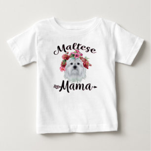 Hund älskare Cute Maltese Mamma Hund Flowers Blo T Shirt