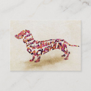 hund älskare Dachshund Hund Typografi Visitkort