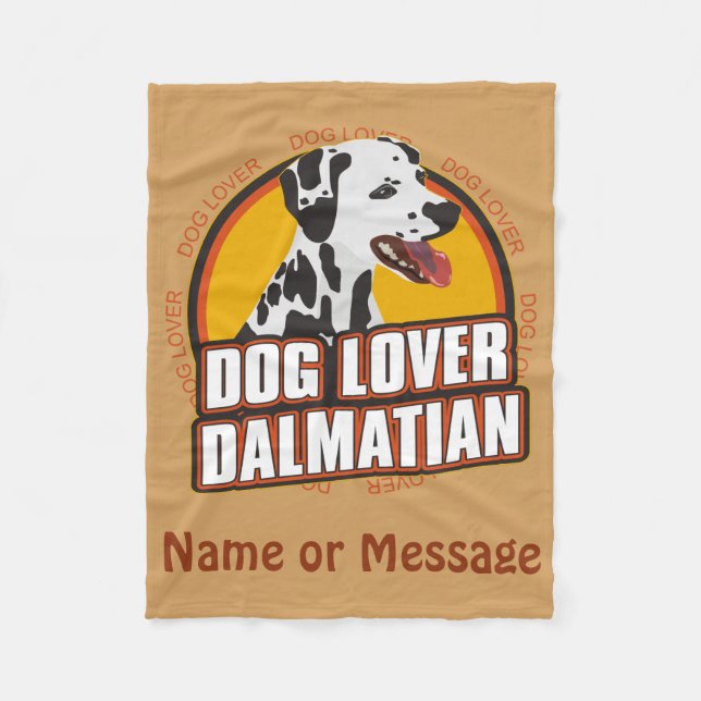 Hund älskare Dalmatian Blanket Customize Namn Fleecefilt (Framsidan)