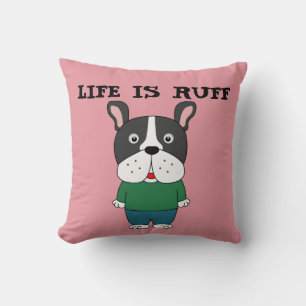 HUND ÄLSKARE DEKORATIV KUDDE, LIVET ÄR RUFF DEKORA KUDDE