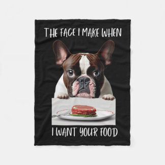 Hund älskare Design Steak Dinner Food Fransk Bulld Fleecefilt