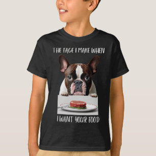 Hund älskare Design Steak Dinner Food Fransk Bulld T Shirt