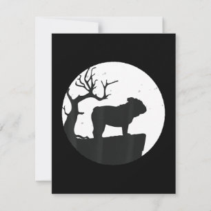 hund älskare English Bulldog Silhouette Hallowee Tack Kort
