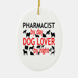Hund älskare farmaceut i Röda Julgransprydnad Keramik