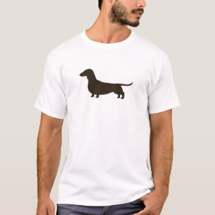 Hund älskare för Wiener för taxSilhouette gul T-shirt