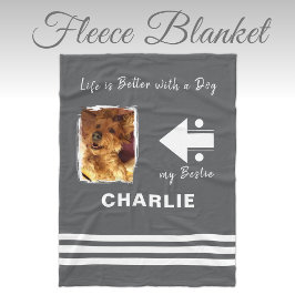 Hund älskare fotofotofotonamn grått fleecefilt