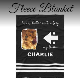 Hund älskare fotosvart namn fleecefilt