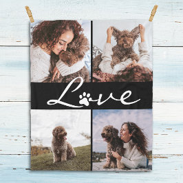 Hund älskare-fotot för Kärlek Paw-utskrift Fleecefilt
