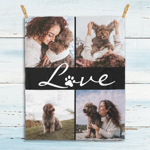 Hund älskare-fotot för Kärlek Paw-utskrift Fleecefilt