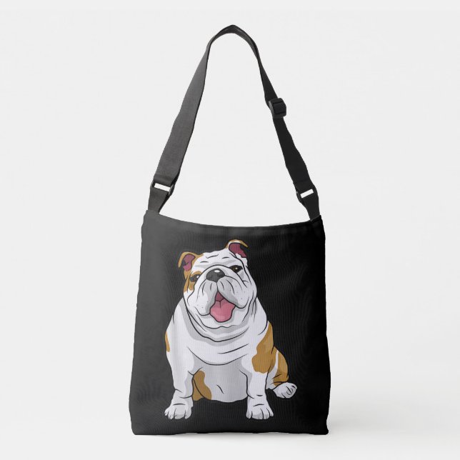 Hund älskare| Funny engelsk bulldog Puppy Gift Axelväska (Framsida)