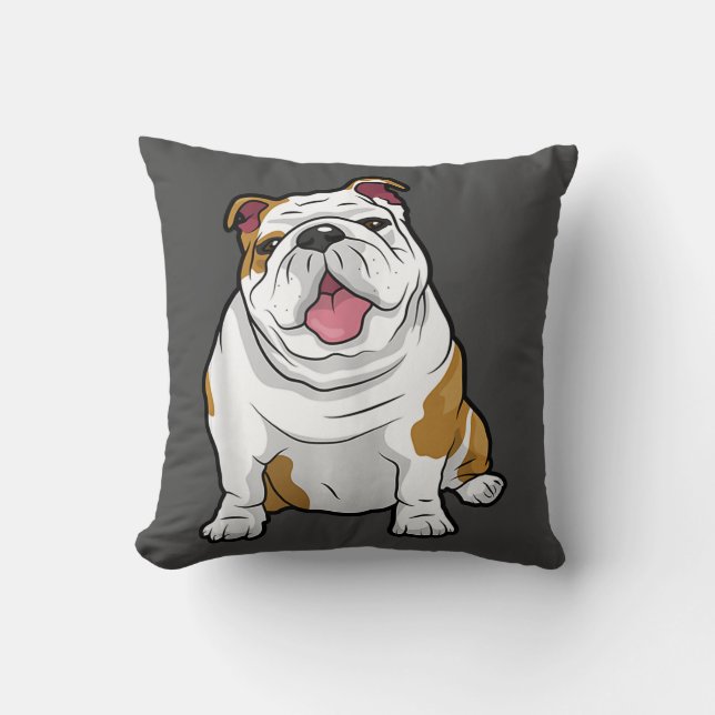 Hund älskare| Funny engelsk bulldog Puppy Gift Kudde (Framsida)