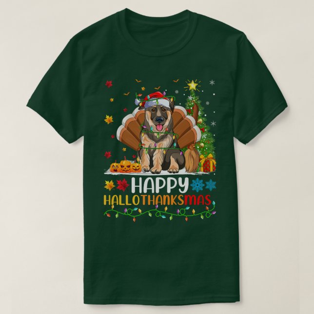 Hund älskare Funny Lycklig German Shepherd Hund He T Shirt (Design framsida)