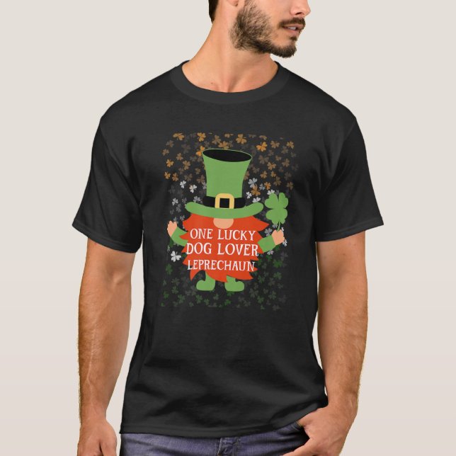 Hund älskare Funny St patrick's day Lucky Gnome Fa T Shirt (Framsida)