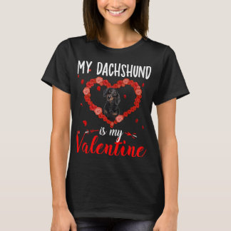Hund älskare-gåva - min Dachshund är min Valentine T Shirt