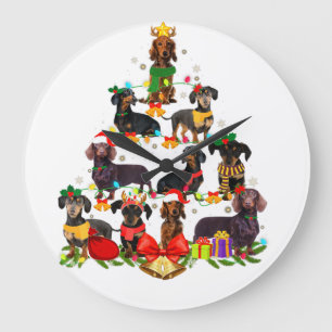 Hund älskare ger julljus i Dachshund Träd Stor Klocka