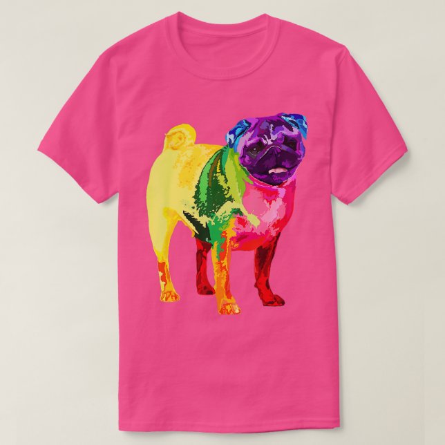 Hund älskare ger pug för kvinnor som färger Pug Ma T Shirt (Design framsida)