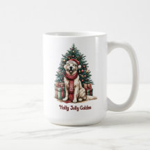 Hund älskare Gift Coffee, Golden Retriever jul