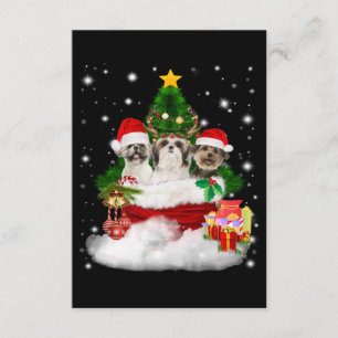 Hund älskare God jul BeSnyh Shih Tzu Tilläggskort