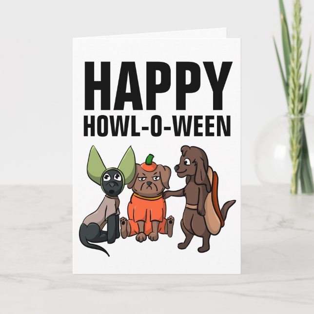 HUND ÄLSKARE HALLOWEEN GREETING CARDS KORT (Framsida)