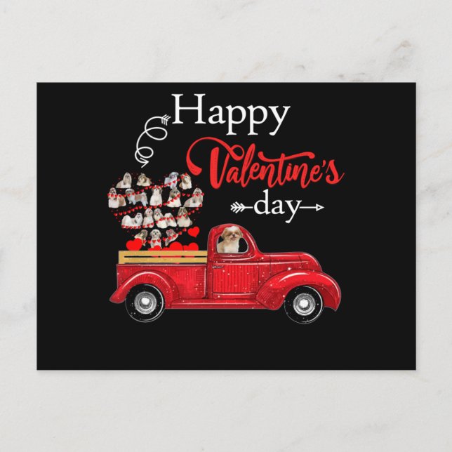 Hund älskare | Happly Alla hjärtans dag Shih Tzu Inbjudan Vykort (Framsida)