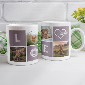 Hund älskare Heart Kärlek Photo Collage Kaffemugg