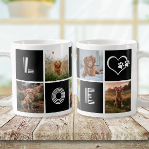 Hund älskare Heart Kärlek Photo Collage Kaffemugg