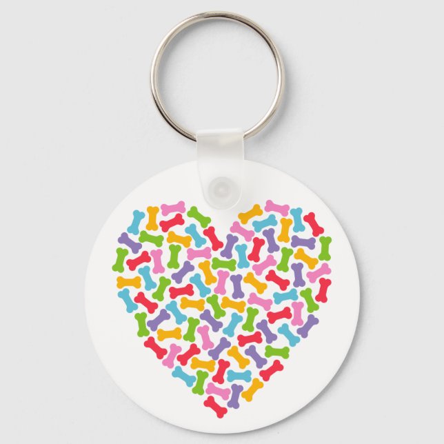 Hund älskare Heart Nyckelring (Framsida)