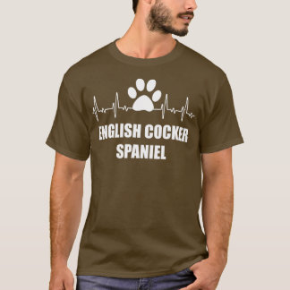 Hund älskare hjärtslag Engelska Cocker Spanska T Shirt